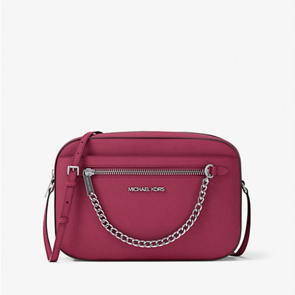 Michael Kors Handbags - Michael kors Jet Set Large Saffiano Leather Crossbody Bag (Dark Raspberry)